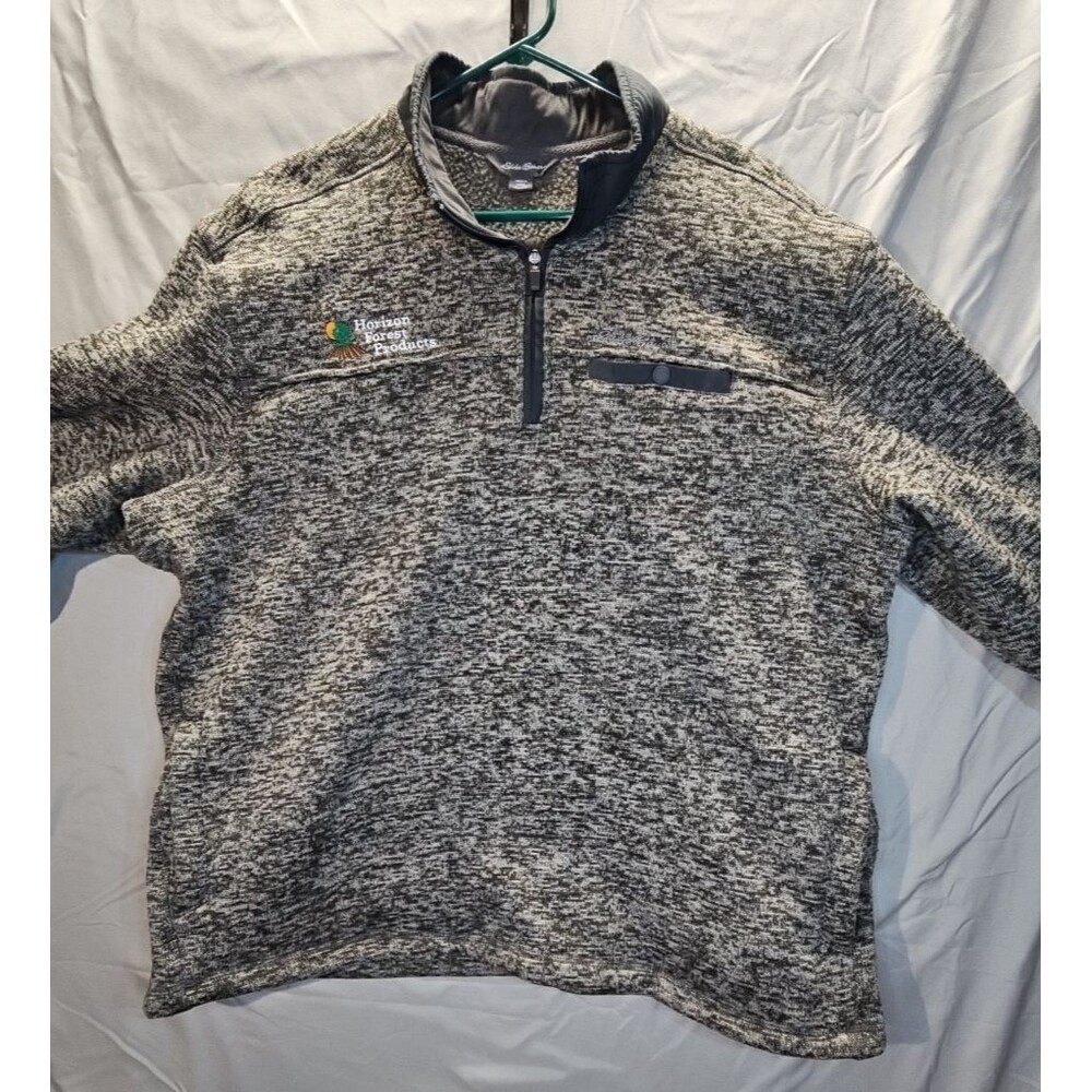 Eddie Bauer Mens XXL Heavyweight Fleece Pullover Quarter Zip With Pockets